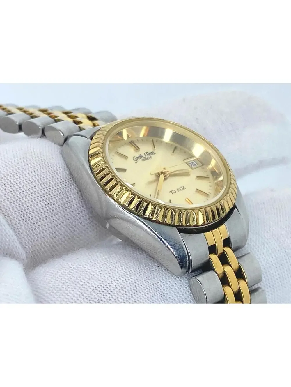 Green Bros. Women’s Two Tone Watch With Date Window